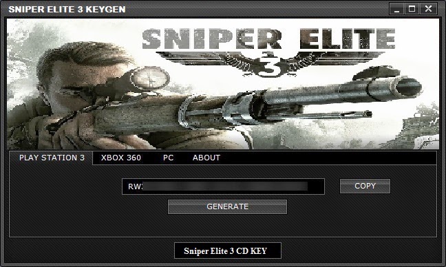 sniper elite 4 license key
